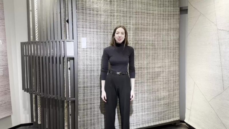 Play Talence Checkered Sand Beige Rug Swatch 12"x18" - video 2 of 2