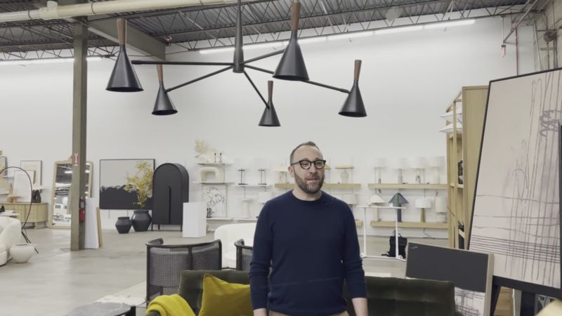 Weston Black Mid-Century Modern Chandelier Light