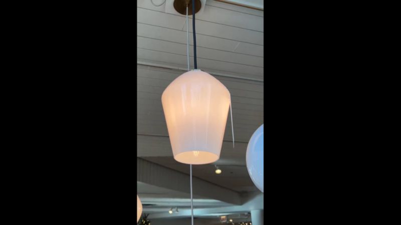 Play Arren Black Single Pendant Light with Milk Angled Shade - video 1 of 2