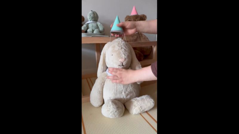 Play Crate Cuddlies Large Cream Bunny Kids Stuffed Animal - video 1 of 1