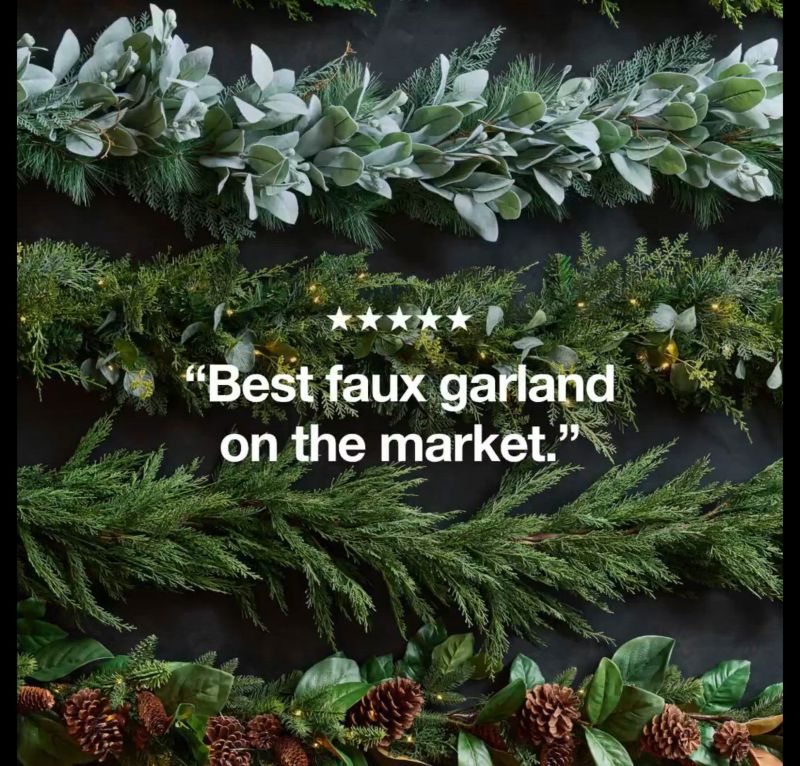 Play Faux Red Berry Christmas Garland 6' - video 1 of 1