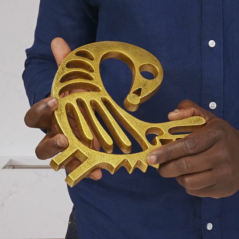 Play Sankofa Gold Metallic Bird Trivet by Eric Adjepong - video 1 of 2