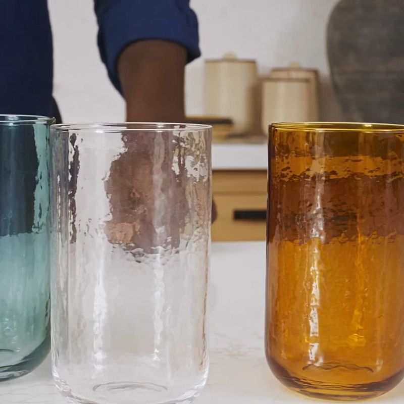 Play Kuruwa 16-Oz. Amber Hammered Glass Tumbler by Eric Adjepong - video 1 of 2