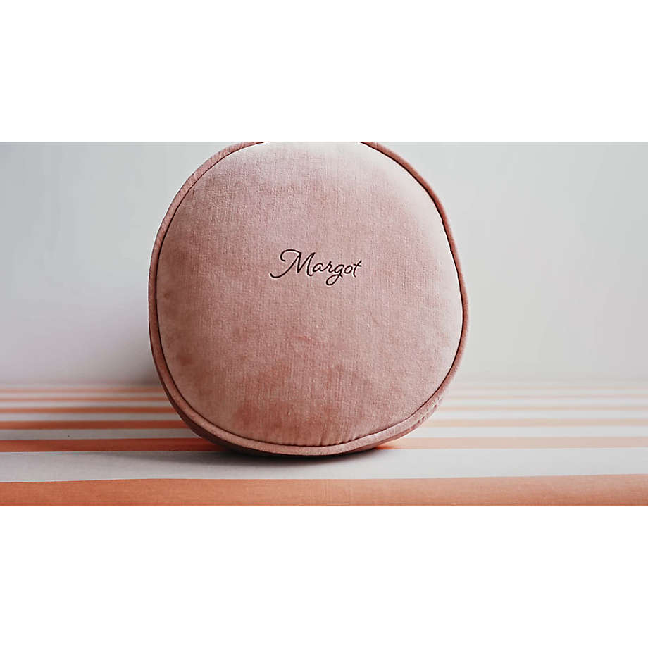 Pink velvet bolster pillow shop