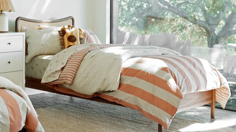 Play Rainey Walnut Wood and Natural Cane Kids Full Bed - video 1 of 1