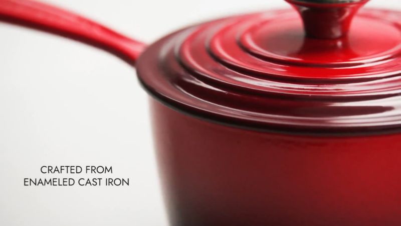 Play Le Creuset ® Signature 1.75-Qt. Cream Enameled Cast Iron Saucepan with Lid - video 2 of 2