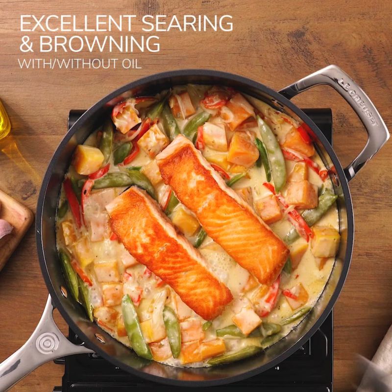 Play Le Creuset ® Essential Ceramic Non-Stick 4.25-Qt. Saute Pan with Glass Lid - video 1 of 1