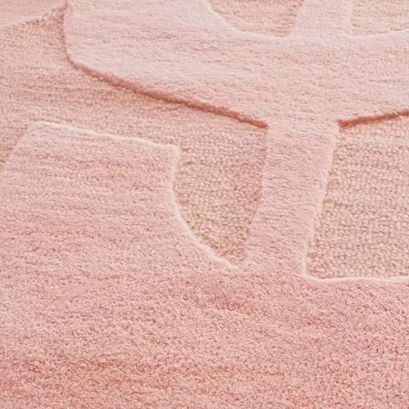 Play Geometric Cutout Pink Wool Kids Area Rug 5'x8' - video 1 of 1