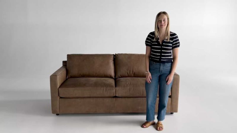Play Barrett II 35.5" Leather Track Arm Swivel Chair - video 1 of 3