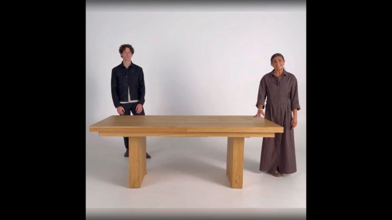 Play Ibiza 84"-103" Oak Wood 4-Way Extendable Dining Table - video 2 of 2