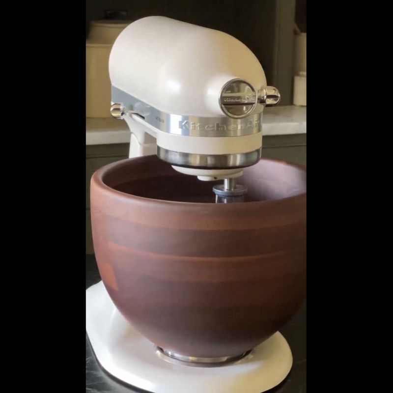 Play KitchenAid ® Artisan Series Porcelain White 5-Quart Tilt-Head Stand Mixer with Walnut Bowl - video 1 of 1