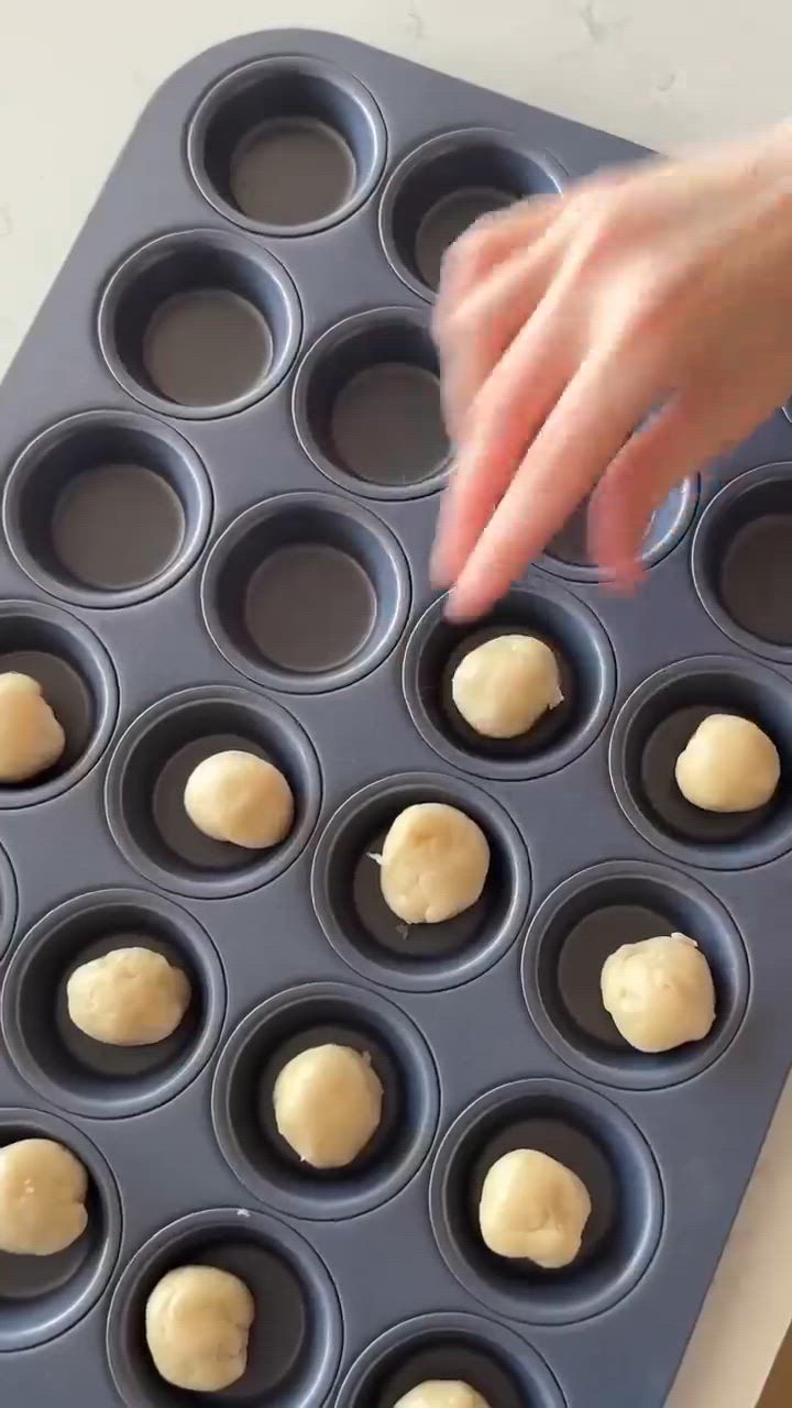 Play Crate & Barrel Slate Blue 24-Cup Mini Muffin Pan - video 1 of 1