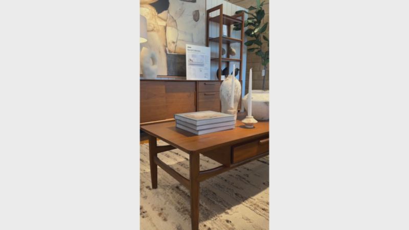 Play Tate Walnut Wood 48" Rectangular Storage Coffee Table - video 1 of 1