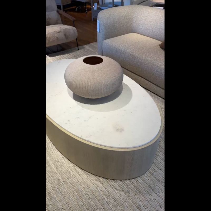 Play Troupe Marble and Natural Pine Wood 60" Oval Coffee Table - video 1 of 1