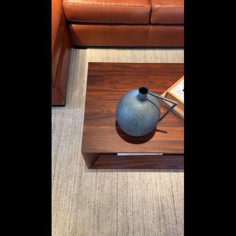 Play Vernon Walnut Wood 56" Rectangular Coffee Table with Shelf - video 1 of 1