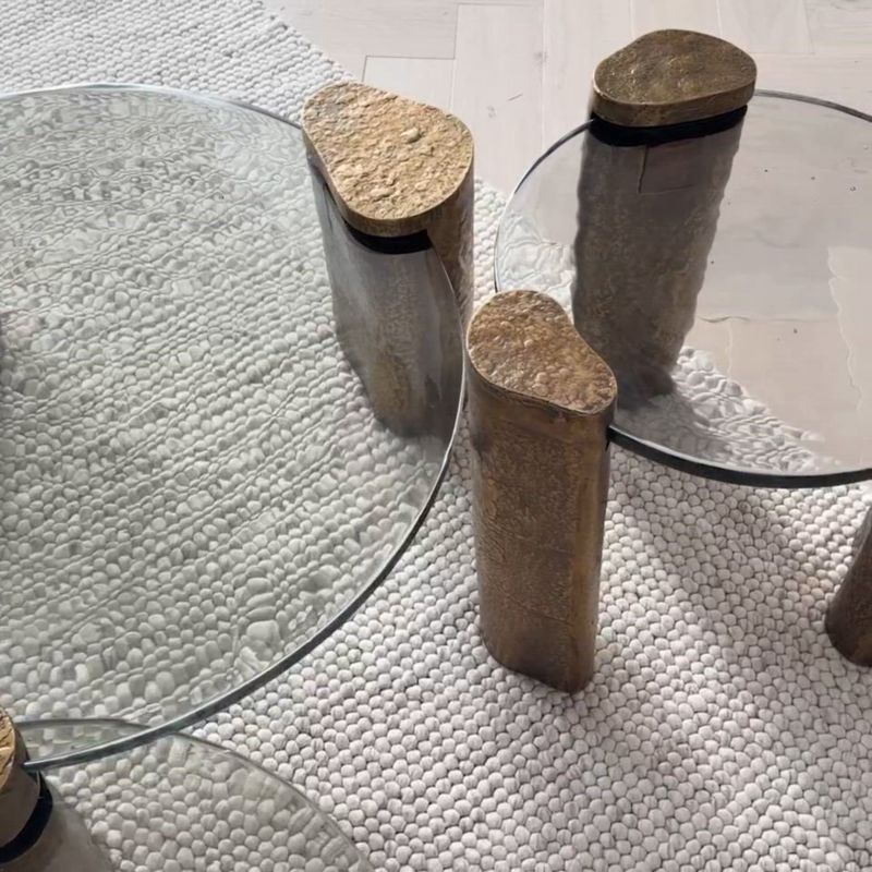 Play Alchemy Burnished Brass and Cast Glass 60" Tiered Round Coffee Table - video 1 of 1