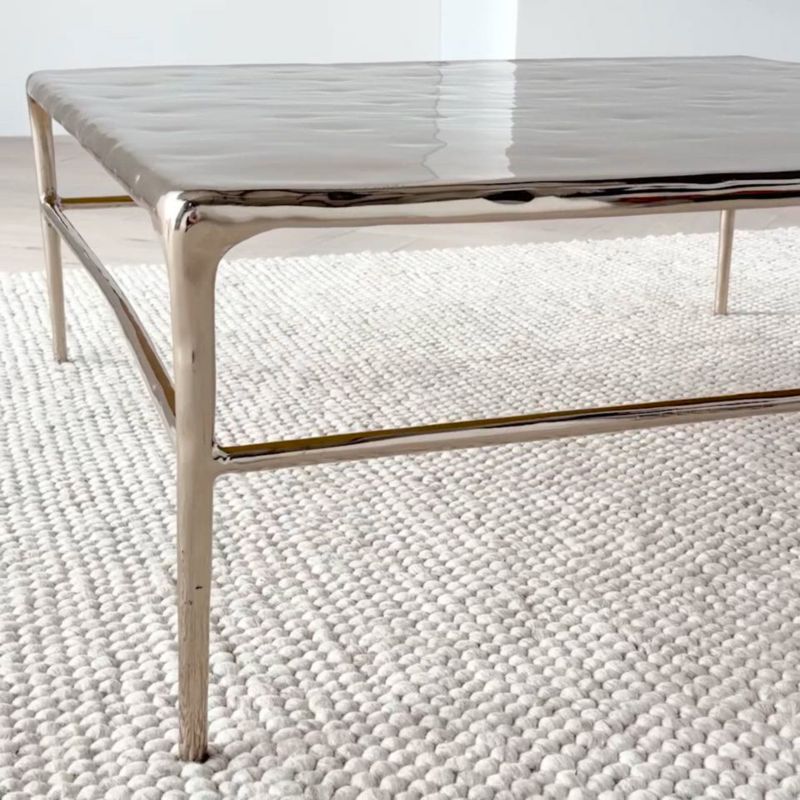 Play Alira Polished Brass Cast Aluminum 40" Square Coffee Table - video 1 of 1