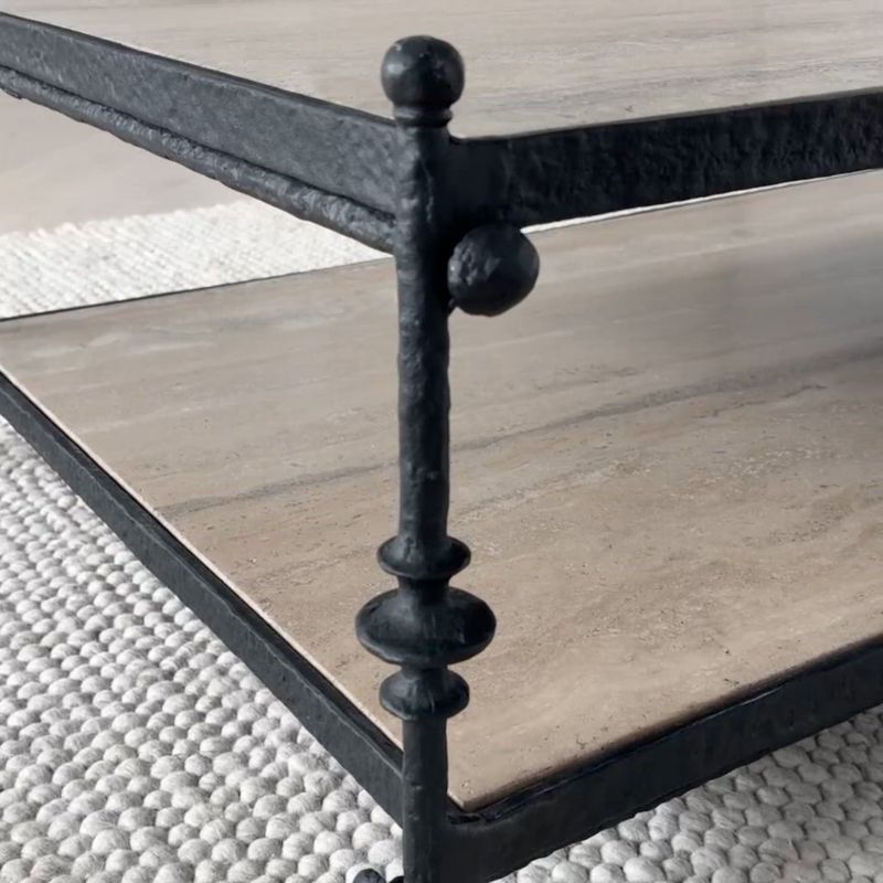 Play Estate Travertine and Metal 64" Rectangular Coffee Table by Jake Arnold - video 1 of 1