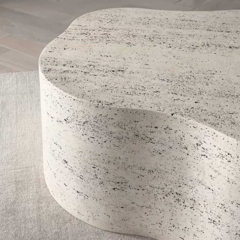 Play Fleur Faux Travertine Resin 52" Coffee Table - video 1 of 1