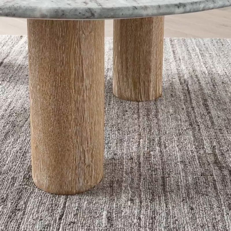 Play Homage Marble and White Oak Wood 60" Oval Coffee Table - video 1 of 1