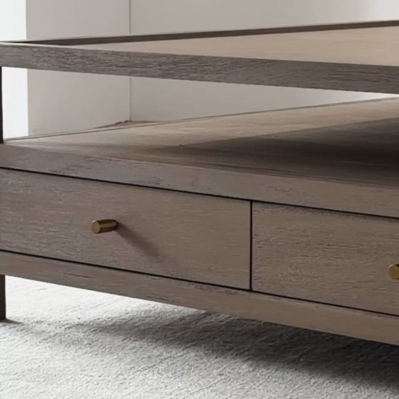 Play Keane Weathered Natural Wood 45" Square Storage Coffee Table - video 1 of 1