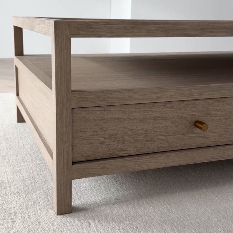 Play Keane Weathered Natural Wood 54" Rectangular Storage Coffee Table - video 1 of 1
