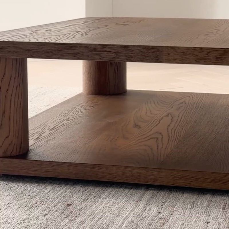 Play Oakhurst Brown Oak Wood 46" Square Coffee Table - video 1 of 1