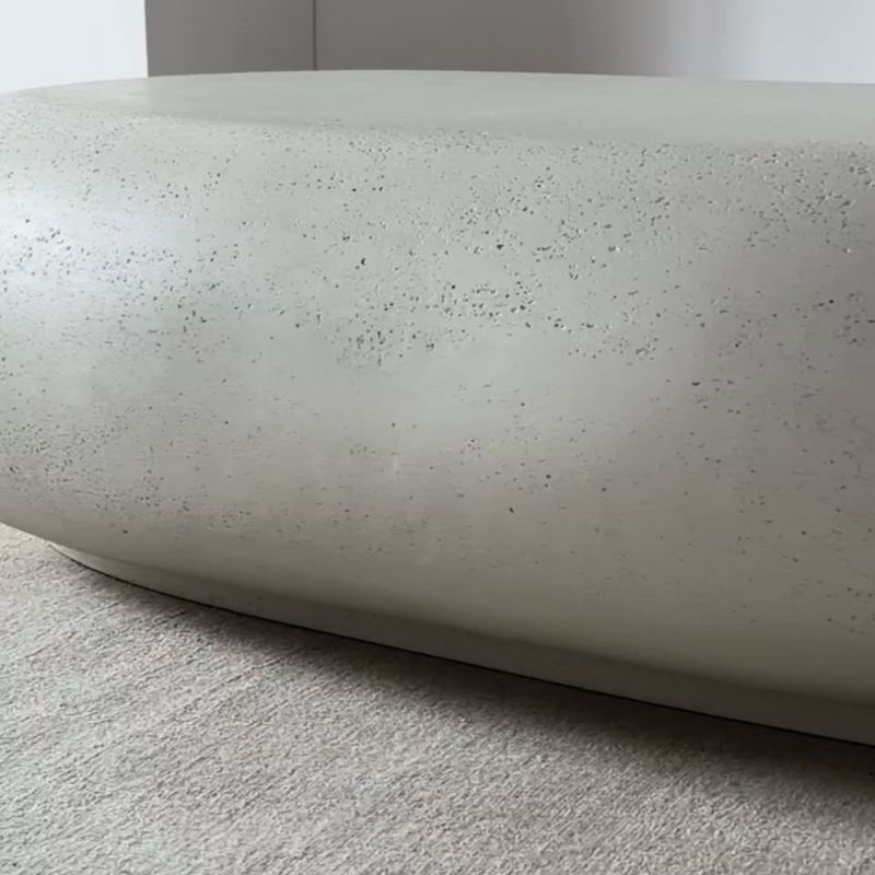 Play Pebble White Concrete 59" Oval Indoor/Outdoor Coffee Table by Leanne Ford - video 1 of 1