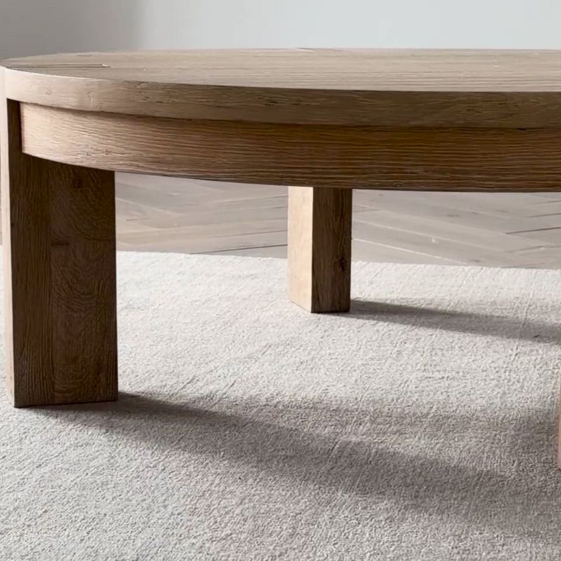 Play Terra Natural White Oak Wood 44" Round Coffee Table - video 1 of 1