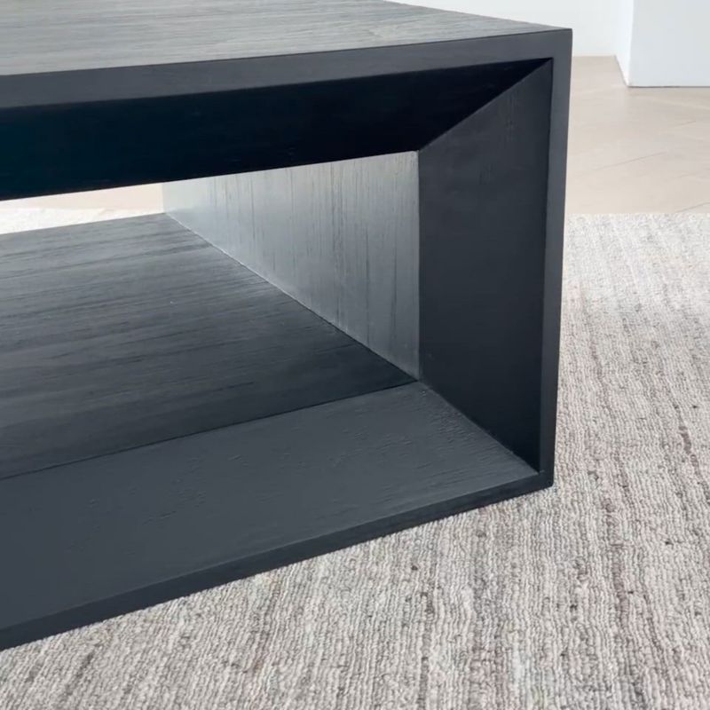 Play Vernon Ebonized Pine Wood 68" Rectangular Coffee Table - video 1 of 1