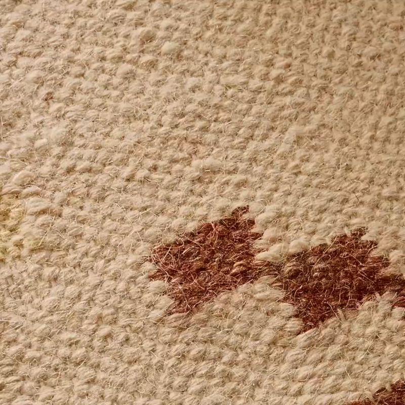 Play Broderie Kilim Taupe Wool and Cotton Kids Area Rug 8x10 by Sharland England - video 1 of 1