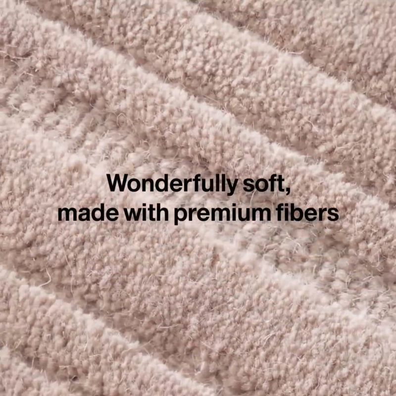 Play Paloma Textured Stripe Rosy Lilac Wool Kids Area Rug 6'x9' - video 1 of 1