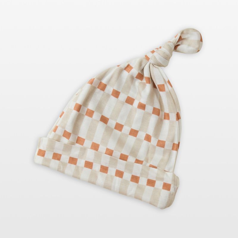 Solly Baby x Crate & Kids Biscotti Brown Check Baby Knotted Hat - image 0 of 6