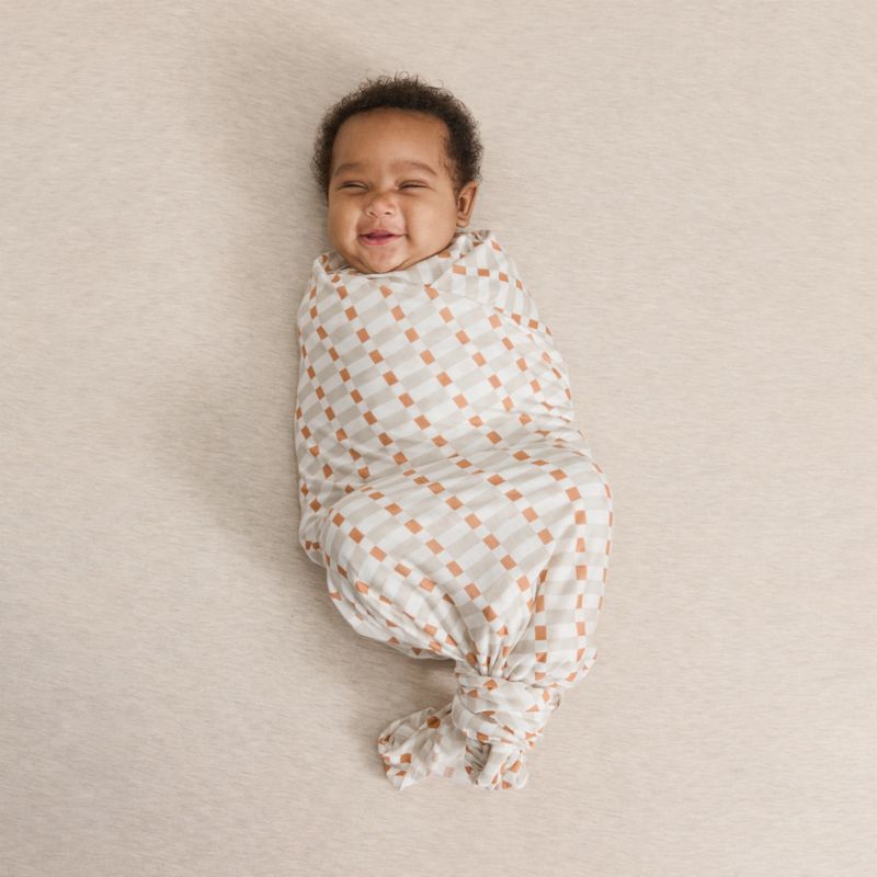 Solly Baby x Crate & Kids Biscotti Brown Check Baby Swaddle - image 0 of 4