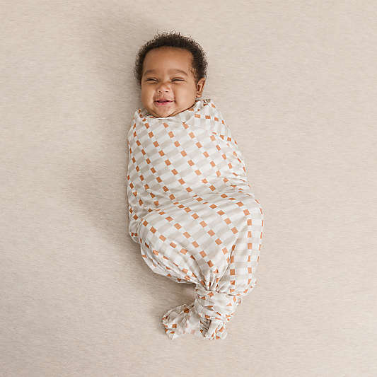 Solly Baby x Crate & Kids Biscotti Brown Check Baby Swaddle