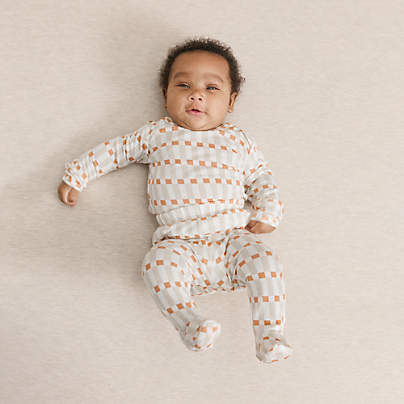 Solly Baby x Crate & Kids Biscotti Brown Check Baby Sleeper Size 3-6 Months