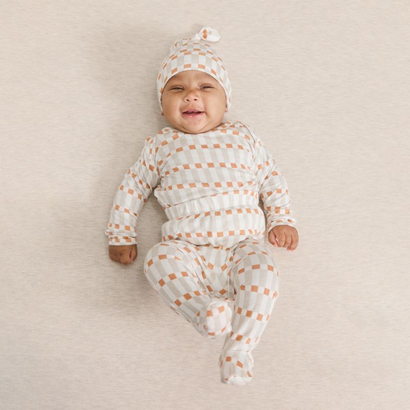 Solly Baby x Crate & Kids Biscotti Brown Check Baby Sleeper Size 0-3 Months - image 1 of 8