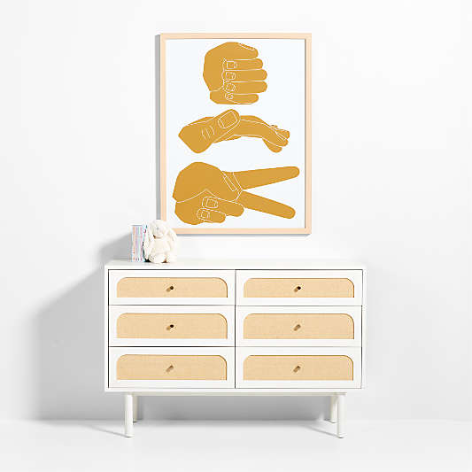 Rock Paper Scissors Framed Wall Art Print by Sebastian Curi