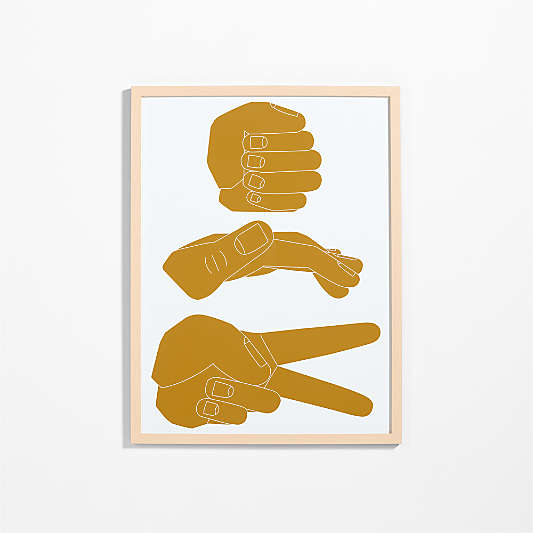 Rock Paper Scissors Framed Wall Art Print by Sebastian Curi