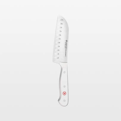 Wusthof Gourmet 5 Hollow Edge Santoku Knife, White Handle