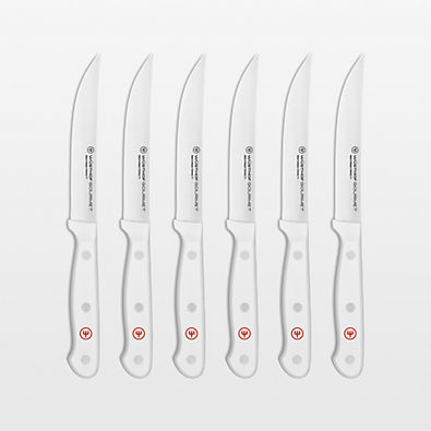 View Wusthof ® Gourmet White Steak Knives, Set of 6 details