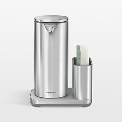 View Simplehuman 14oz Sensor Pump, Touch-free Hand Soap Dispenser with Sponge Caddy, Brushed Stainless Steel details