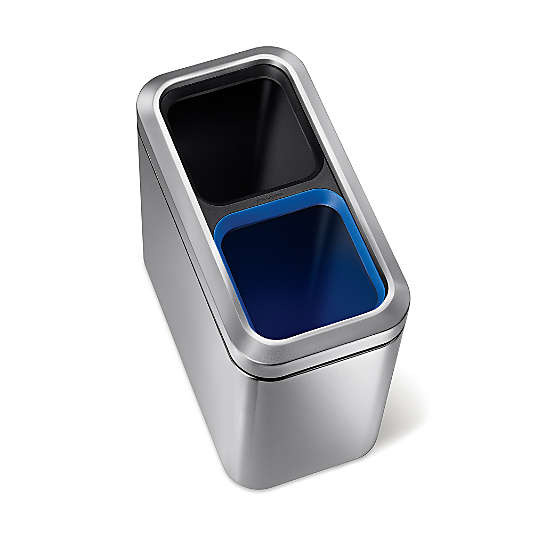 simplehuman 20-Liter Brushed Stainless Steel Slim Open Recycler Can