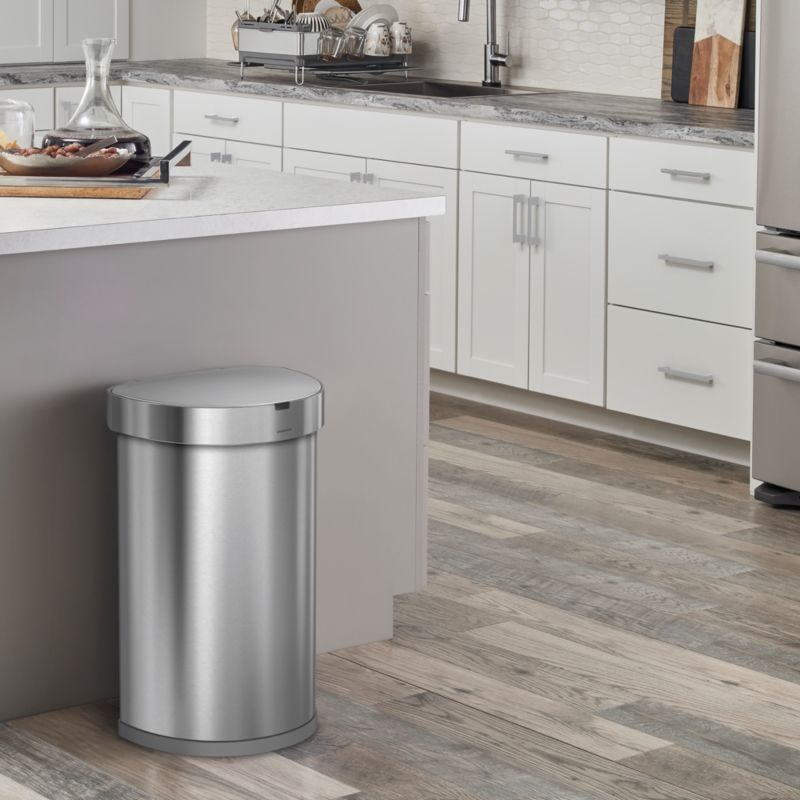 simplehuman 45L Brushed Stainless Steel Semi-Round Automatic Sensor ...