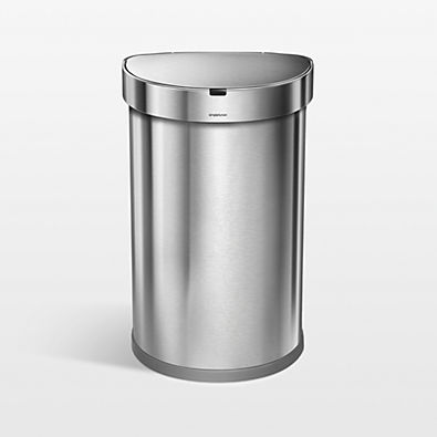 View Simplehuman ® 45L Brushed Stainless Steel Semi-Round Automatic Sensor Trash Can details