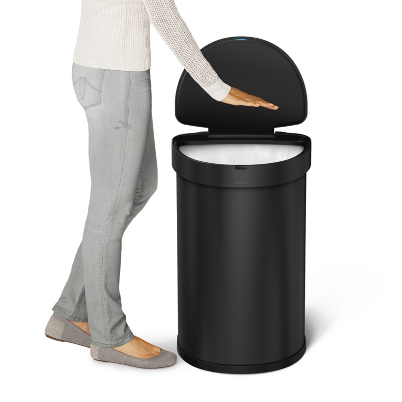 simplehuman ® 45L Black Semi-Round Automatic Sensor Trash Can - image 3 of 5