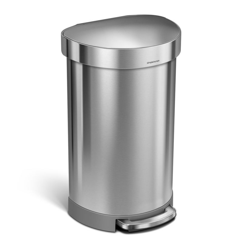 simplehuman ® 45L Brushed Stainless Steel Semi-Round Step Trash Can - image 5 of 6