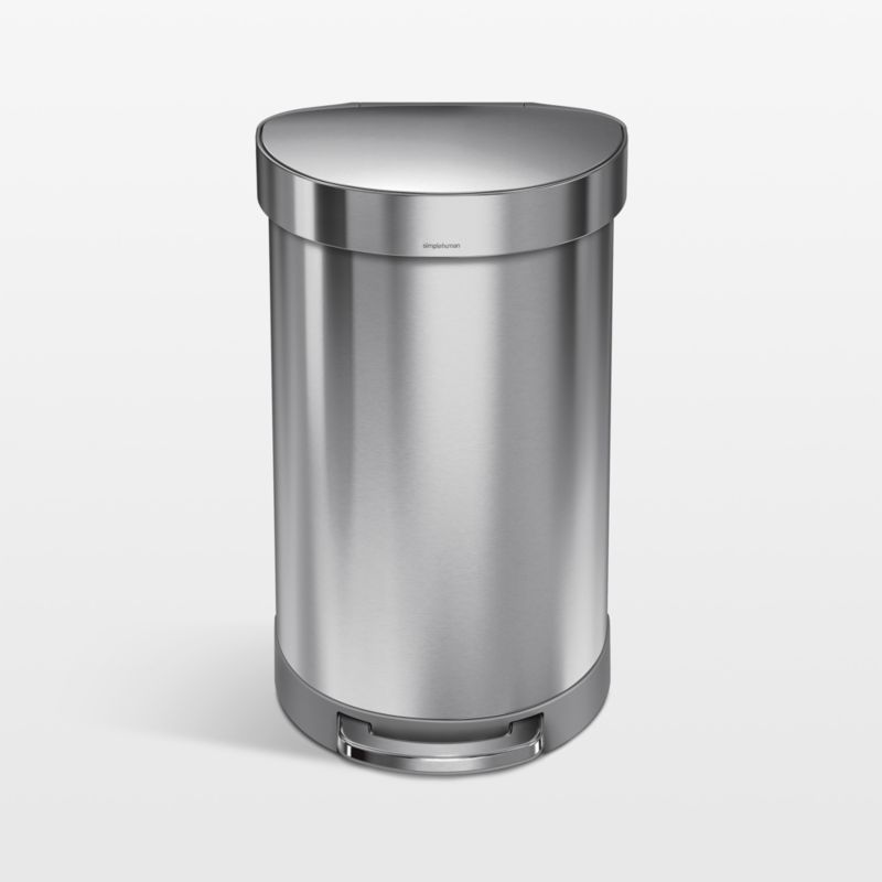 simplehuman ® 45L Brushed Stainless Steel Semi-Round Step Trash Can - image 0 of 6