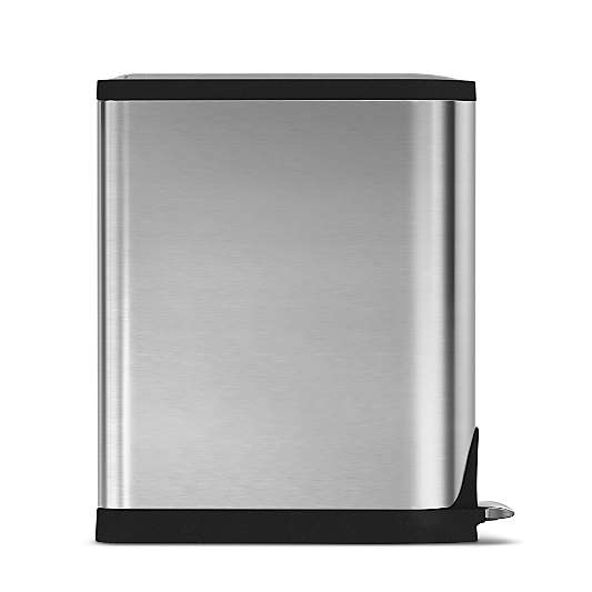 Simplehuman 40-Liter Brushed Stainless Steel Butterfly Recycler Can