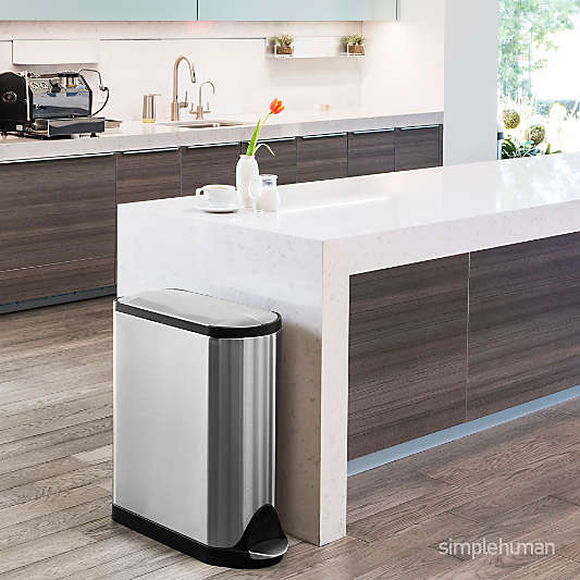 simplehuman 45-Liter Brushed Stainless Steel Butterfly Step Trash Can